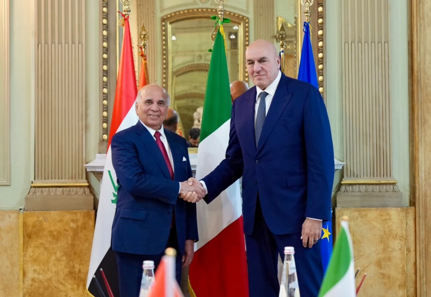 مباحثات دبلوماسية وعسكرية لتعزيز التعاون الأمني بين العراق وإيطاليا - وزارة الخارجية - فؤاد حسين - إيطاليا - التعاون العسكري - Ministry of Foreign Affairs - Fuad Hussein